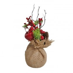 Vaso Decorativo de Natal Com Frutos 20cm Wincy