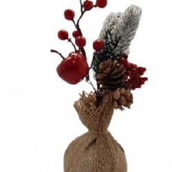 Vaso Decorativo de Natal Com Frutos 20cm Wincy Vaso Decorativo de Natal Com Frutos 20cm Wincy